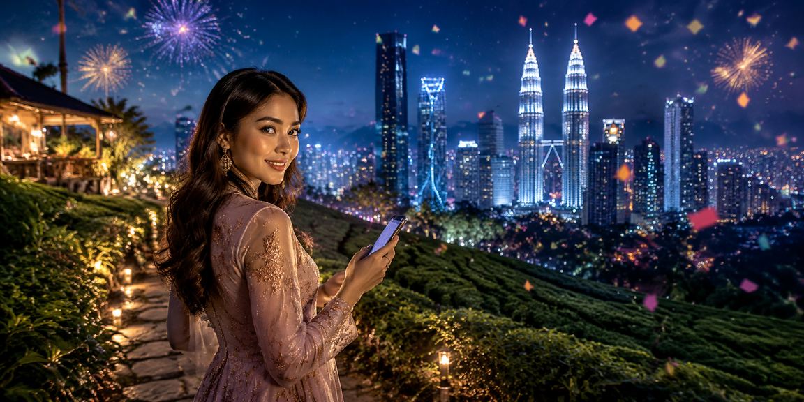 Pengguna Malaysia menggunakan aplikasi mudah alih 1602 di Kuala Lumpur