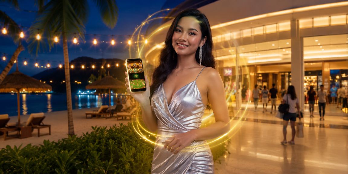 Antara muka aplikasi permainan popular 1602 yang responsif pada skrin telefon pintar di Langkawi